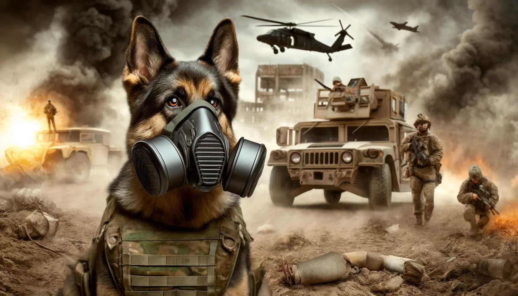K9 Mask Military and Service Dog air filtration respirators for dogs