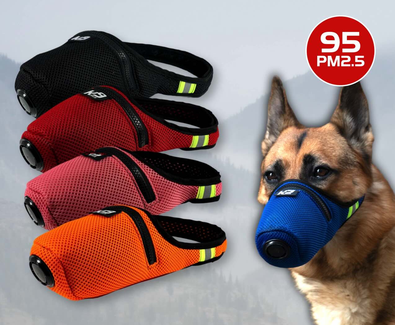 Extreme Breathe Custom Color K9 Mask® Air Filter for Dogs filter mask pm2.5 n 95