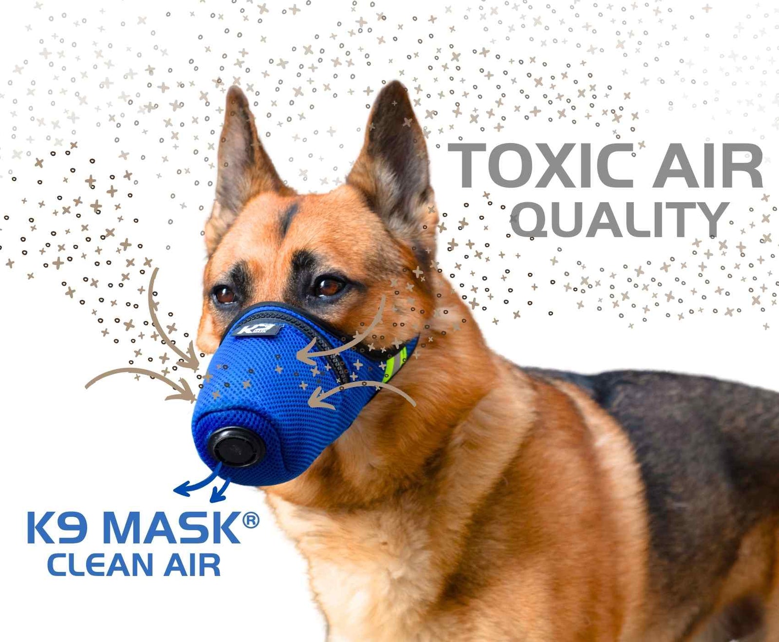 K9 Mask Pm2.5 Extreme Breathe Toxic Air Quality Dog Air Filter για καπνό πυρκαγιάς, σκόνη, στάχτη, χημικά, δακρυγόνα, αλλεργιογόνα, κόκκινη παλίρροια, βακτήρια
