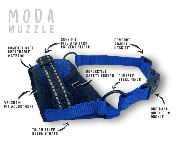Moda Muzzle Best Features Soft Mesh Dog Mask Groomers Training Transporting Dog