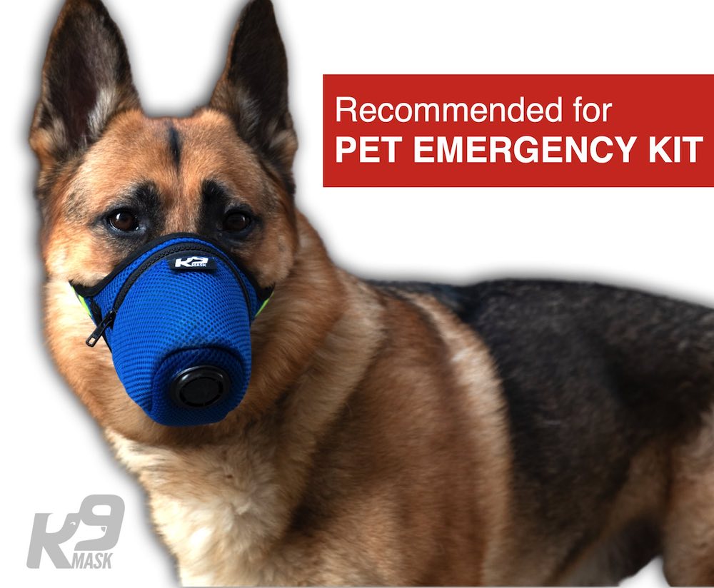 Máscara de filtro de aire K9 Mask® para perros en humo, ceniza, polvo, gas  lacrimógeno - K9 Mask® de Good Air Team